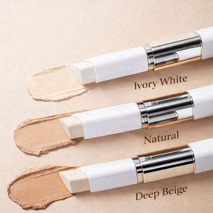 Korean 2‑in‑1 Color‑Changing Foundation Stick with Travel Brush