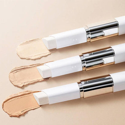 Korean 2‑in‑1 Color‑Changing Foundation Stick with Travel Brush