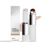 Korean 2‑in‑1 Color‑Changing Foundation Stick with Travel Brush